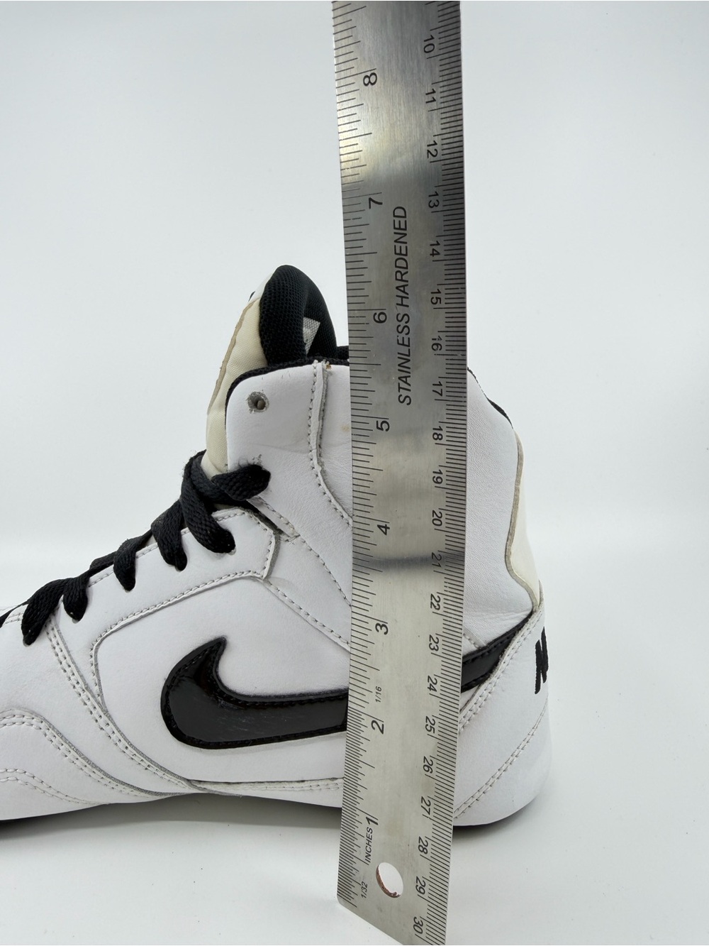 Vintage Nike Greco Supreme Wrestling Shoes Mens 8.5 White Black High Top Shoes - Picture 8 of 13